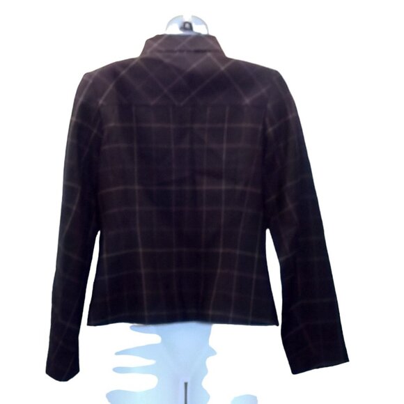 Vintage Pendleton Black Wool Cropped Blazer Jacket Womens Size 8 Preppy Classic - Picture 5 of 11